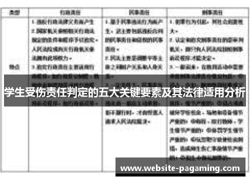 学生受伤责任判定的五大关键要素及其法律适用分析