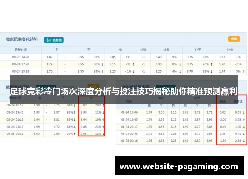 足球竞彩冷门场次深度分析与投注技巧揭秘助你精准预测赢利